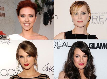 Taylor Swift, Lea Michele, Scarlett Johansson, Evan Rachel Wood Taylor Swift, Lea Michele, Scarlett Johansson, Evan Rachel Wood